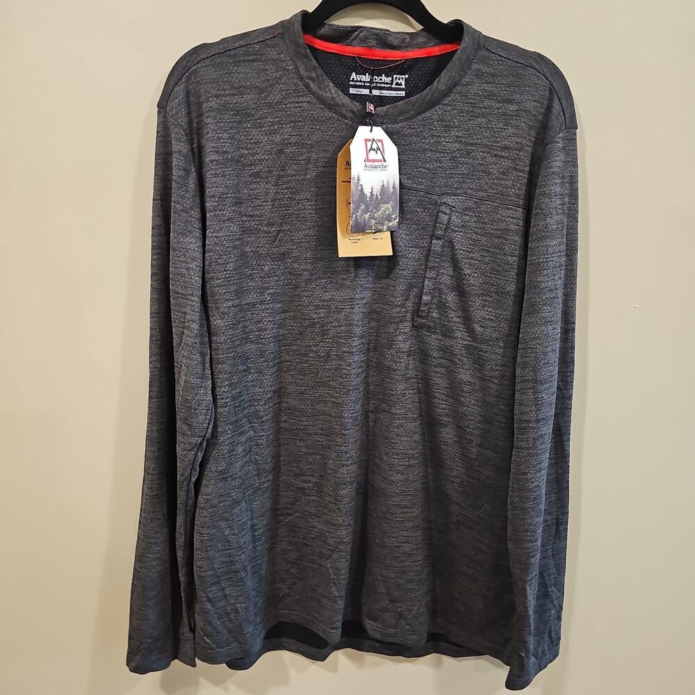 NWT Avalanche Outdoor Supply Co. Mens Long Sleeve Shirt Gray XL Lightweight